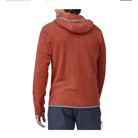 Patagonia Men's XXL R1 Air Full-Zip Hooded Jacket Burl Red Grey NWT - Picture 9 of 10